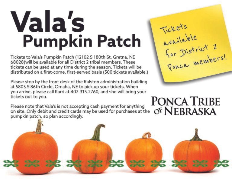 District 2 Members: Vala’s Pumpkin Patch Tickets Available