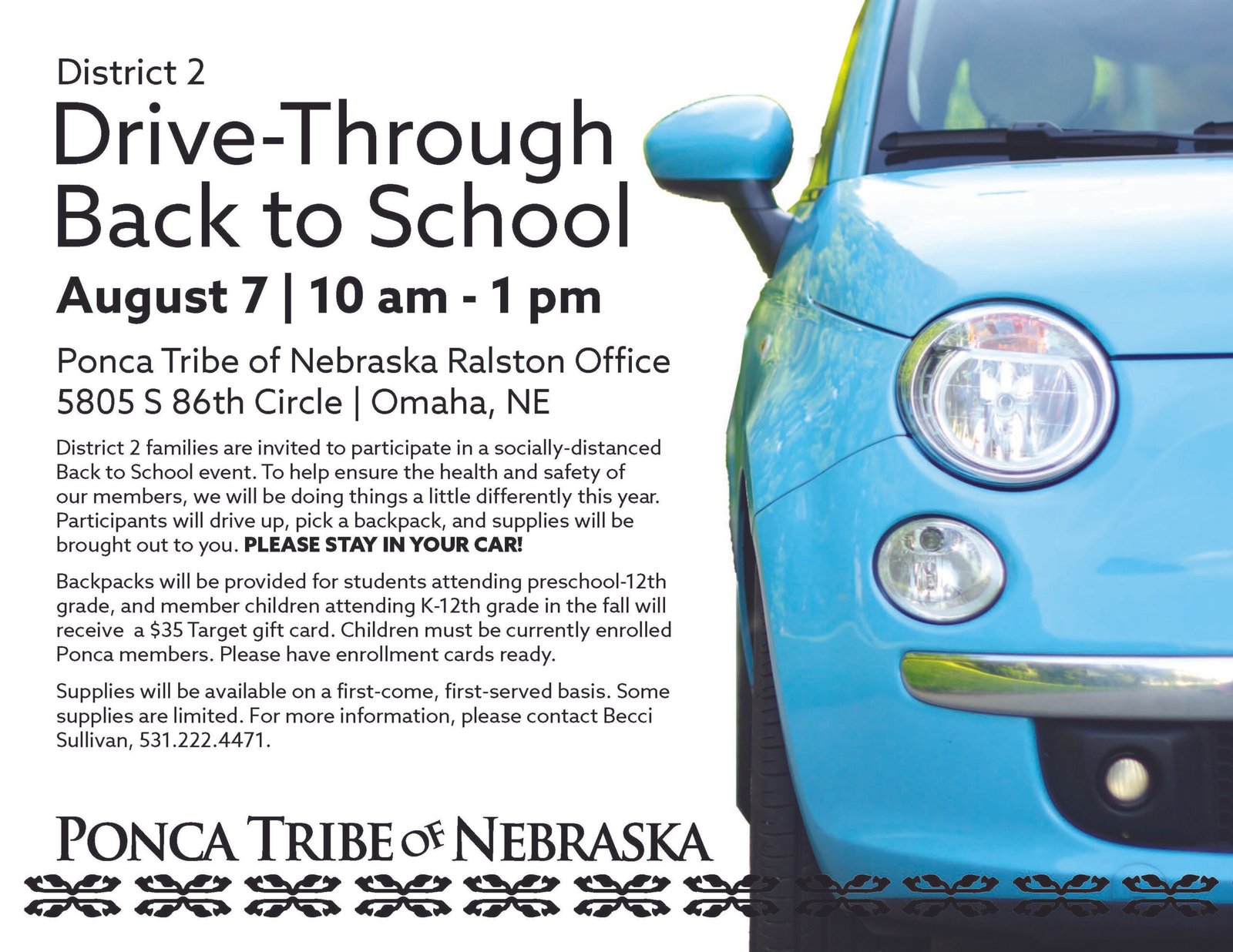 District 2 Drive-Through Back to School Event