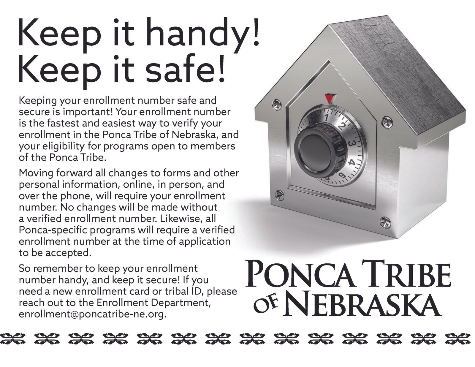 Enrollment Number: Keep it Handy AND Safe!