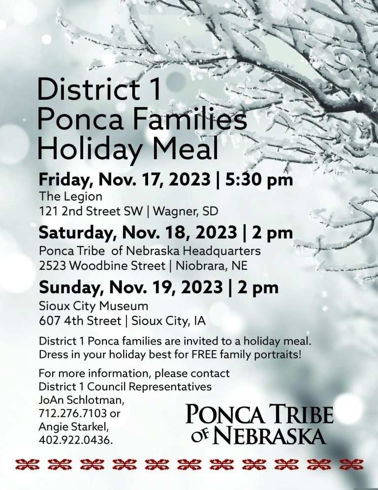 District 1 Ponca Families Holiday Meal – Sioux City