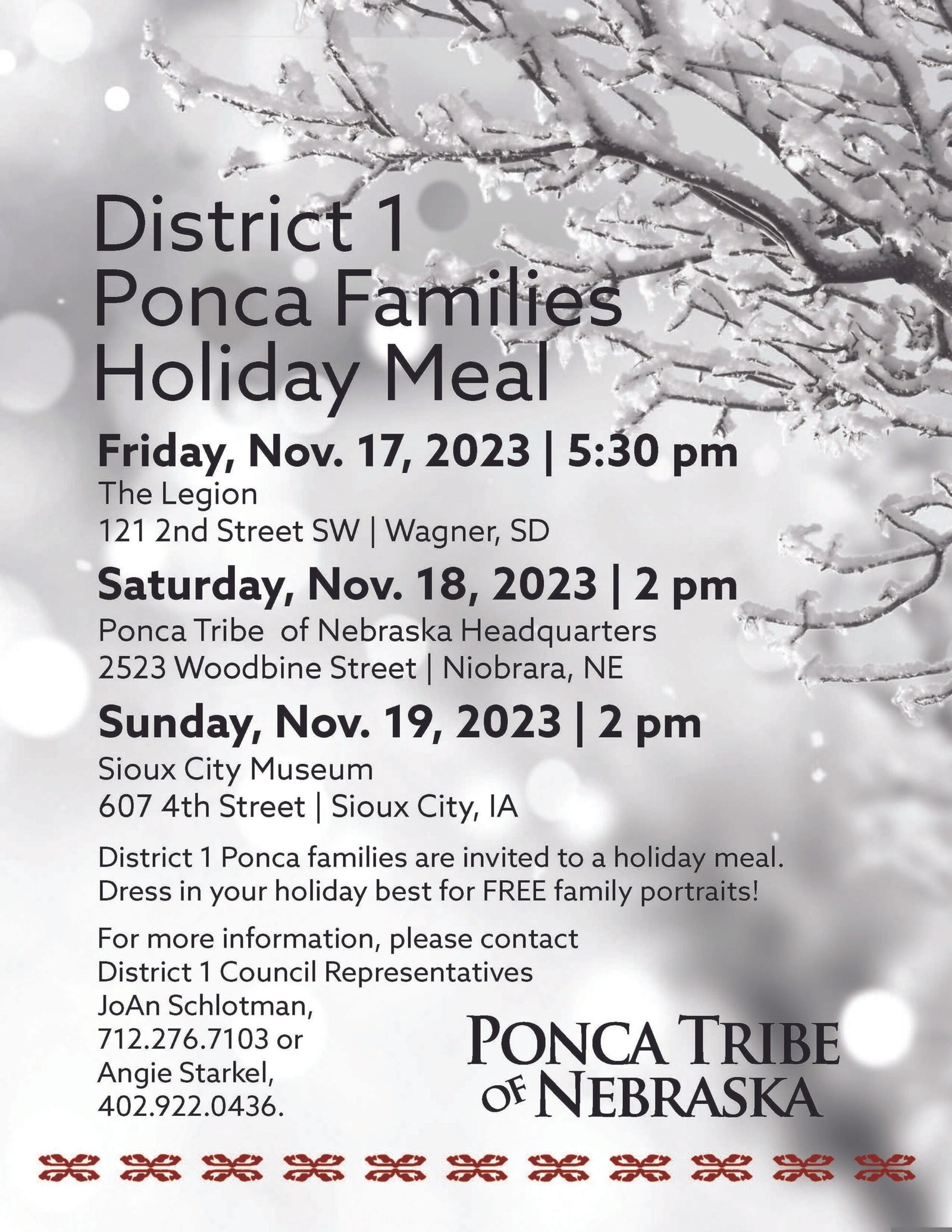 District 1 Ponca Families Holiday Meal – Niobrara