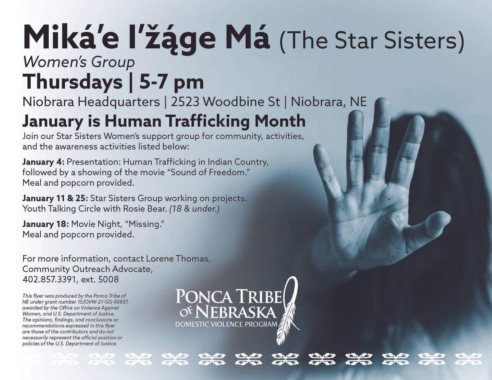 Miká’e I’žáge Má (The Star Sisters) Women’s Group – Niobrara