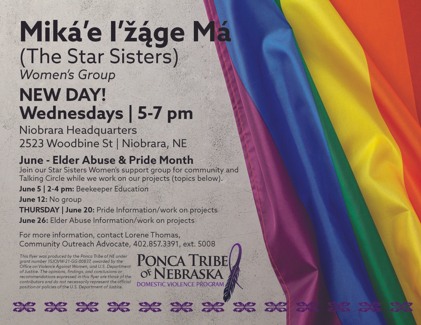Miká’e I’žáge Má (The Star Sisters) Women’s Group – Niobrara