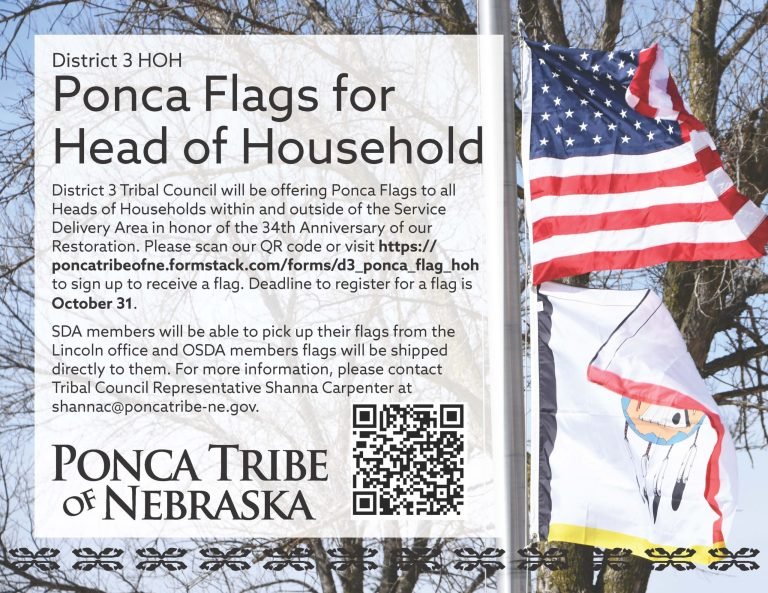 Ponca Flags for District 3 Heads of Household
