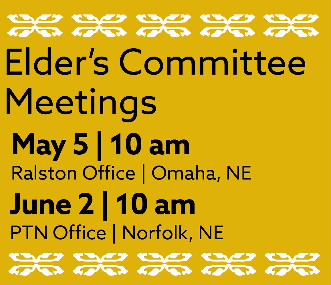 UPDATE: Elders Committee Meeting on June 2 will be held at the Norfolk Transit Building