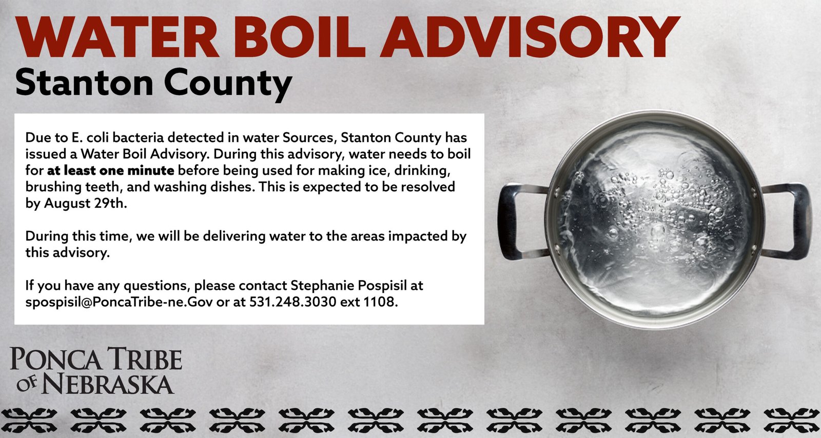 Water Boil Advisory for Stanton County