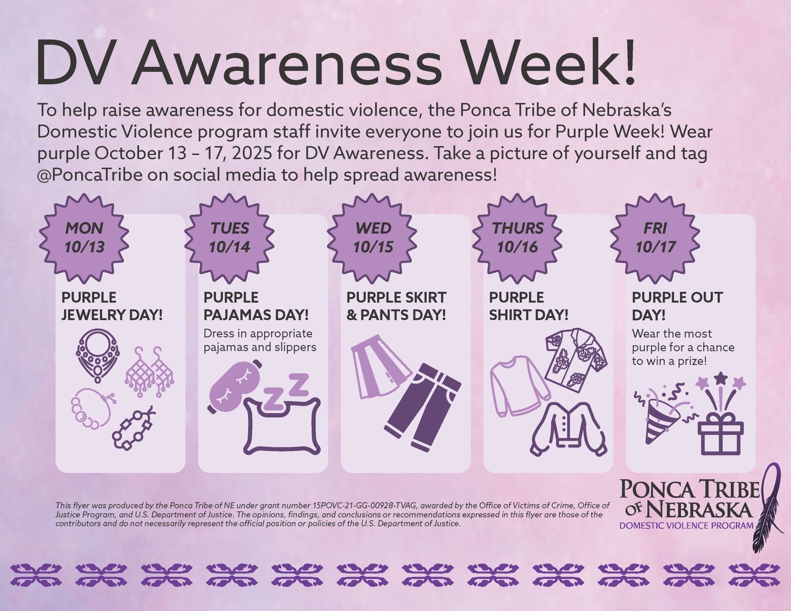 DV Awareness Week! PURPLE SKIRT & PANTS DAY!