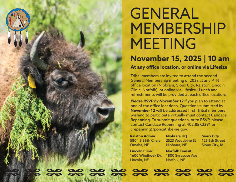 General Membership Meeting to be held Saturday, November 15, 2025